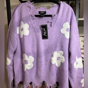 Distressed Cute Sweater NWT
